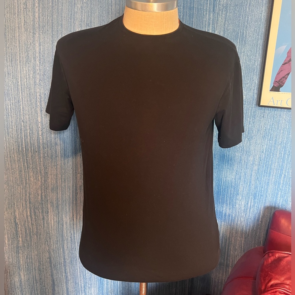 Express for Men Medium Black Tee with Embroidered Brown Collar